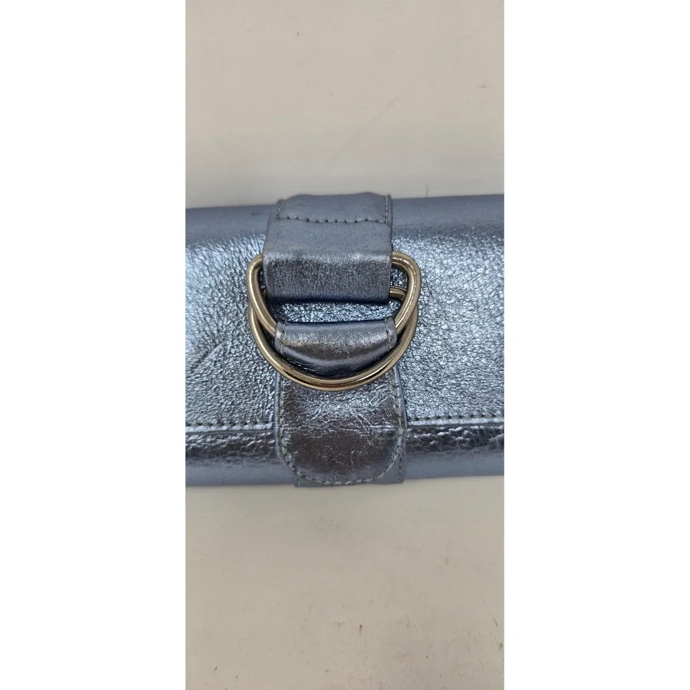 Y2K Vtg Shih Stephanie Lin wristlet blue metallic clutch blue Boho Glam Festival